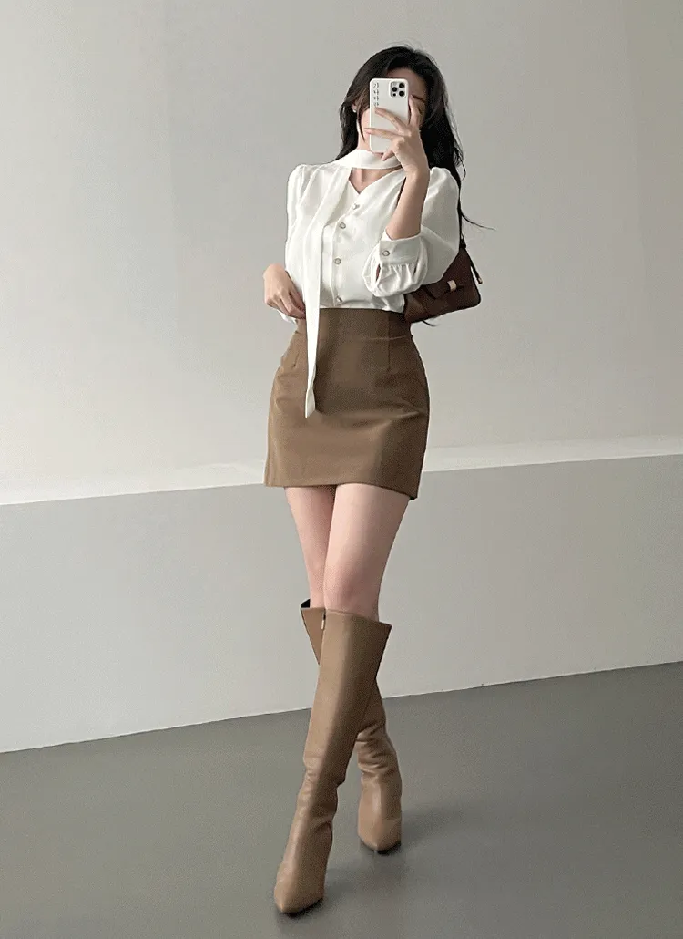 ダーツハイウエストミニHラインスカート | ganadaran | 詳細画像1