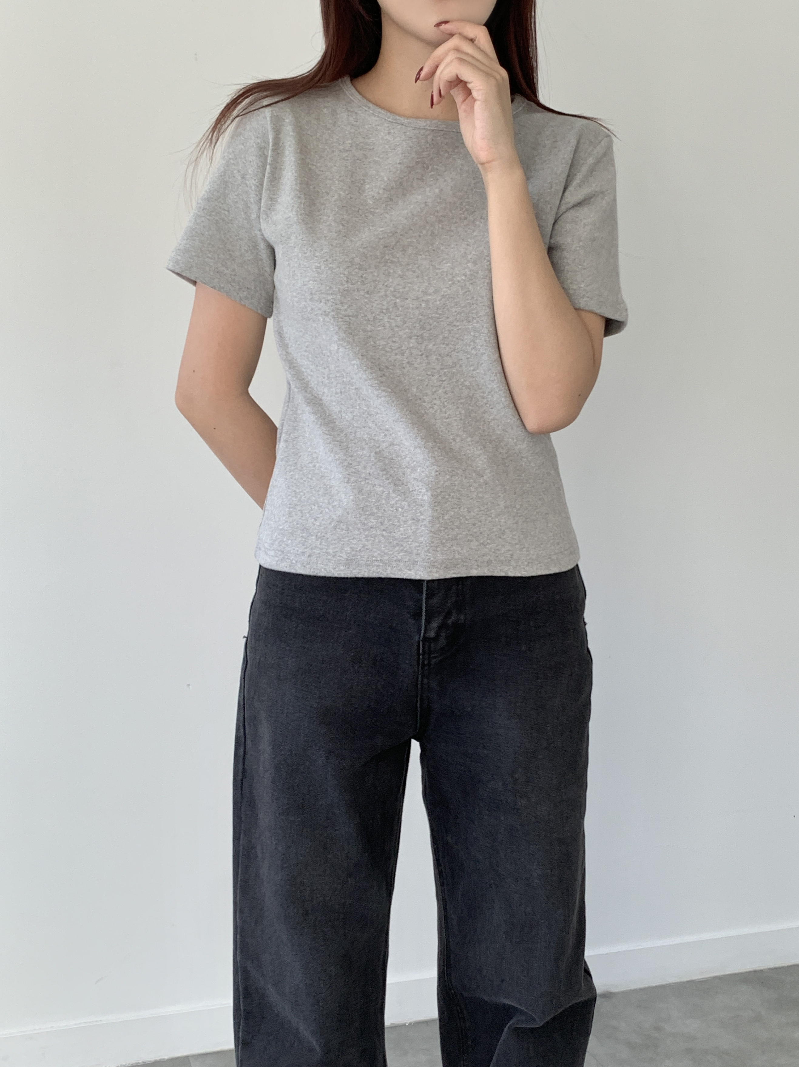 ピーチ起毛クロップド半袖Tシャツ | 詳細画像3