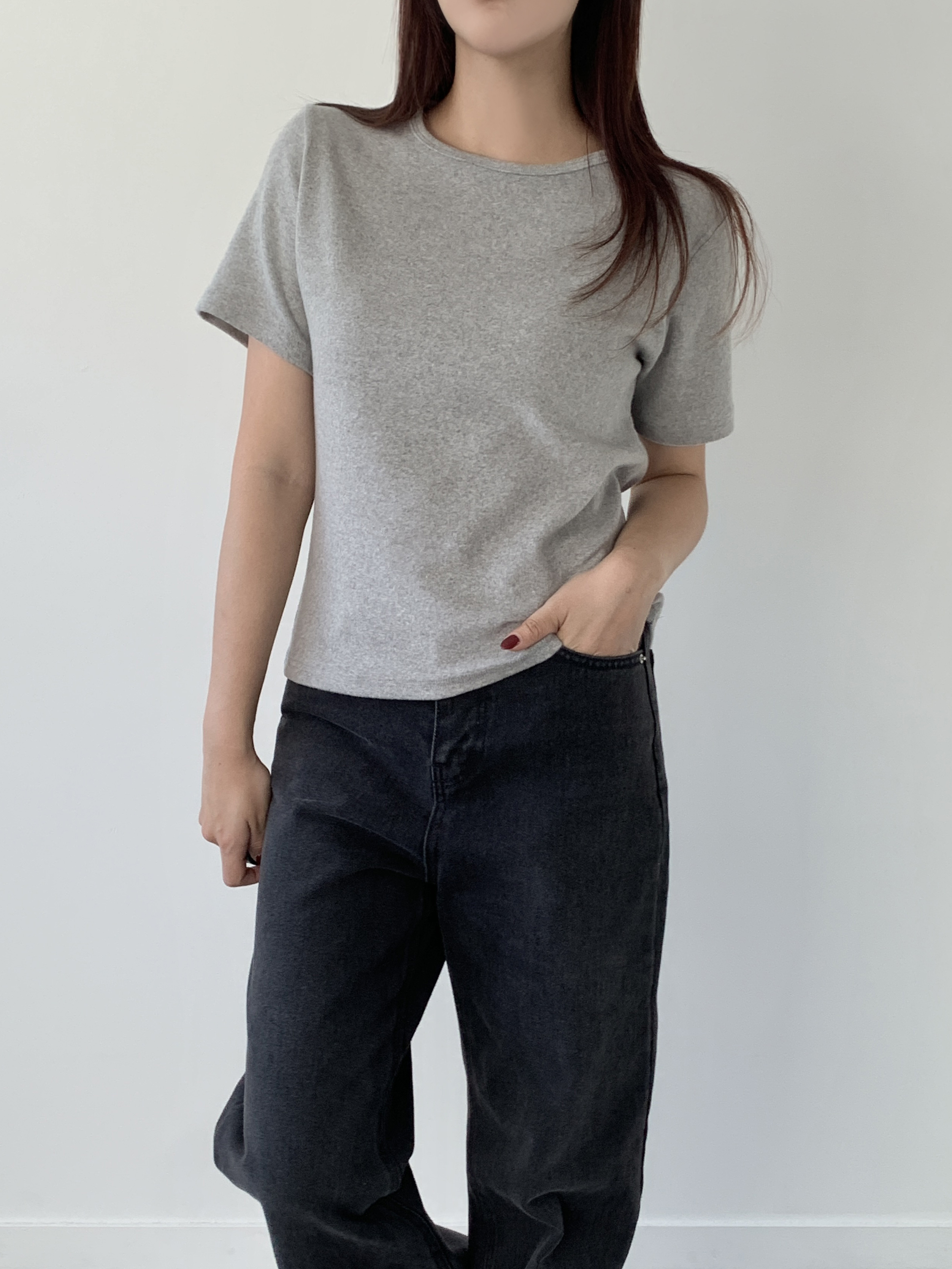ピーチ起毛クロップド半袖Tシャツ | 詳細画像9
