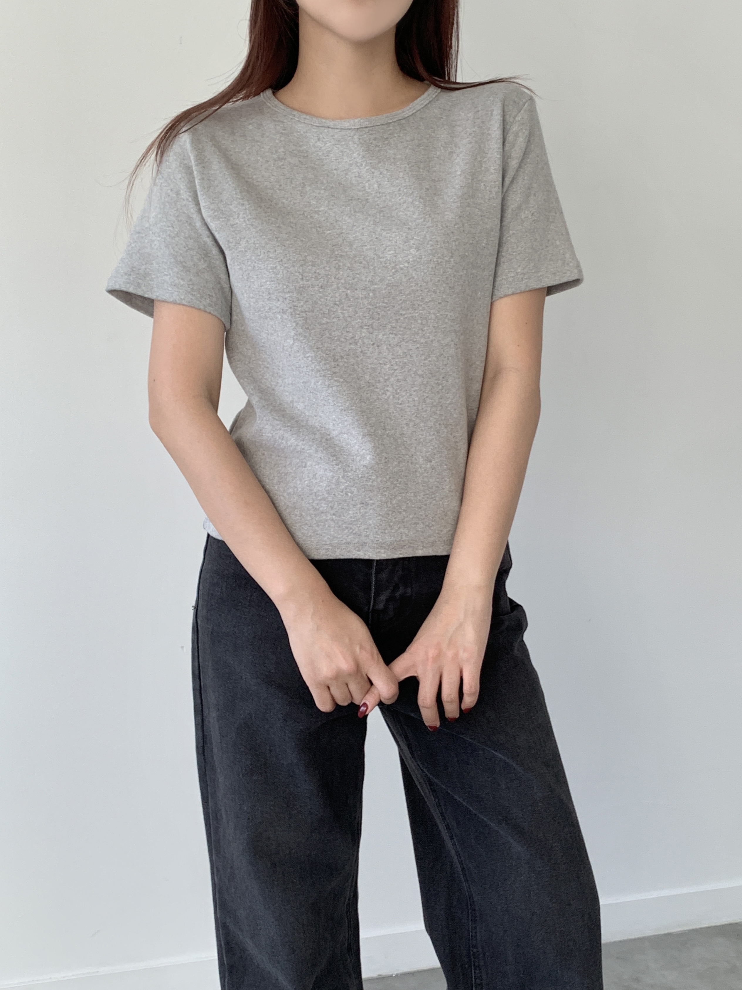 ピーチ起毛クロップド半袖Tシャツ | 詳細画像15