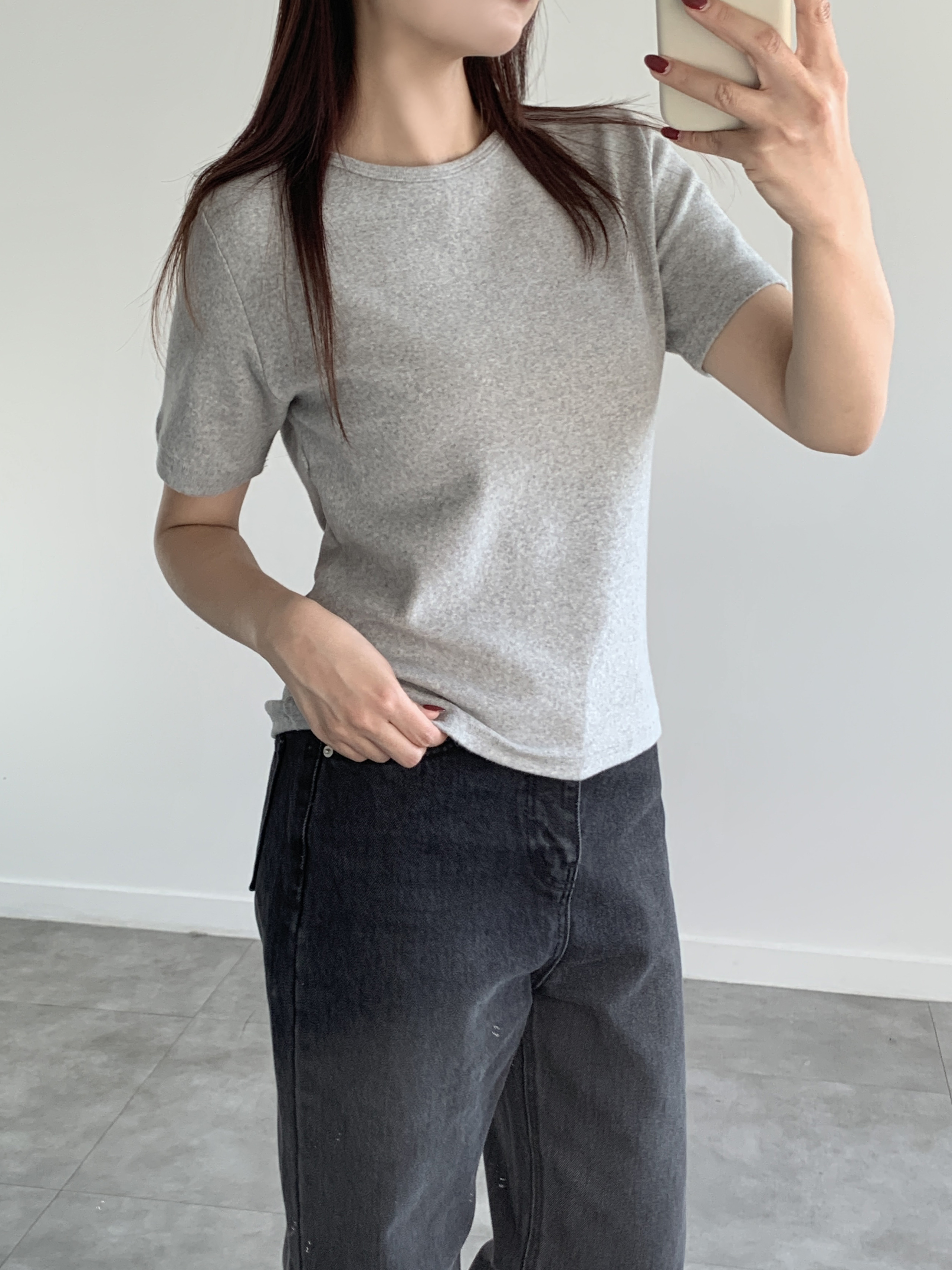 ピーチ起毛クロップド半袖Tシャツ | 詳細画像13