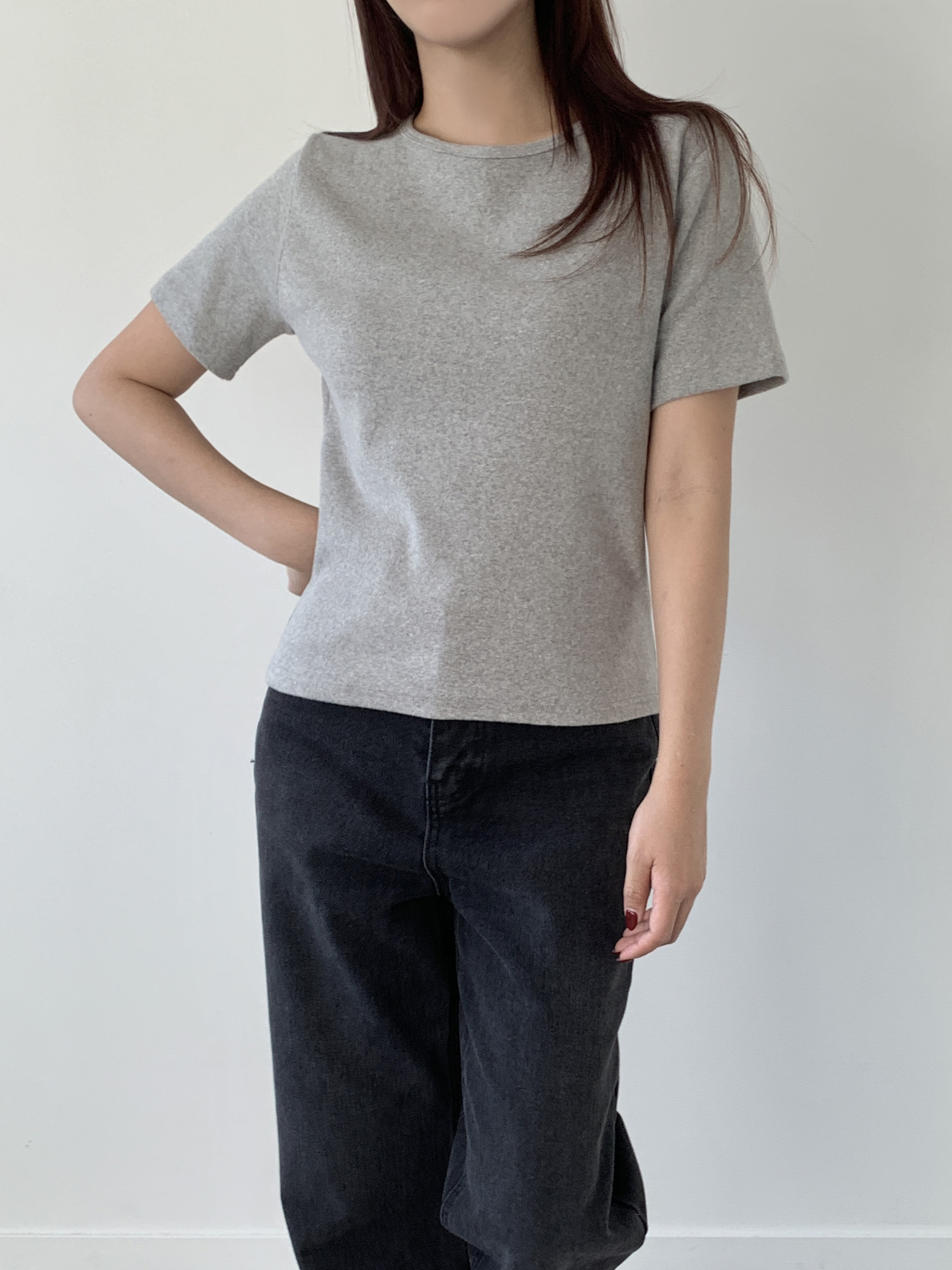 ピーチ起毛クロップド半袖Tシャツ | 詳細画像12
