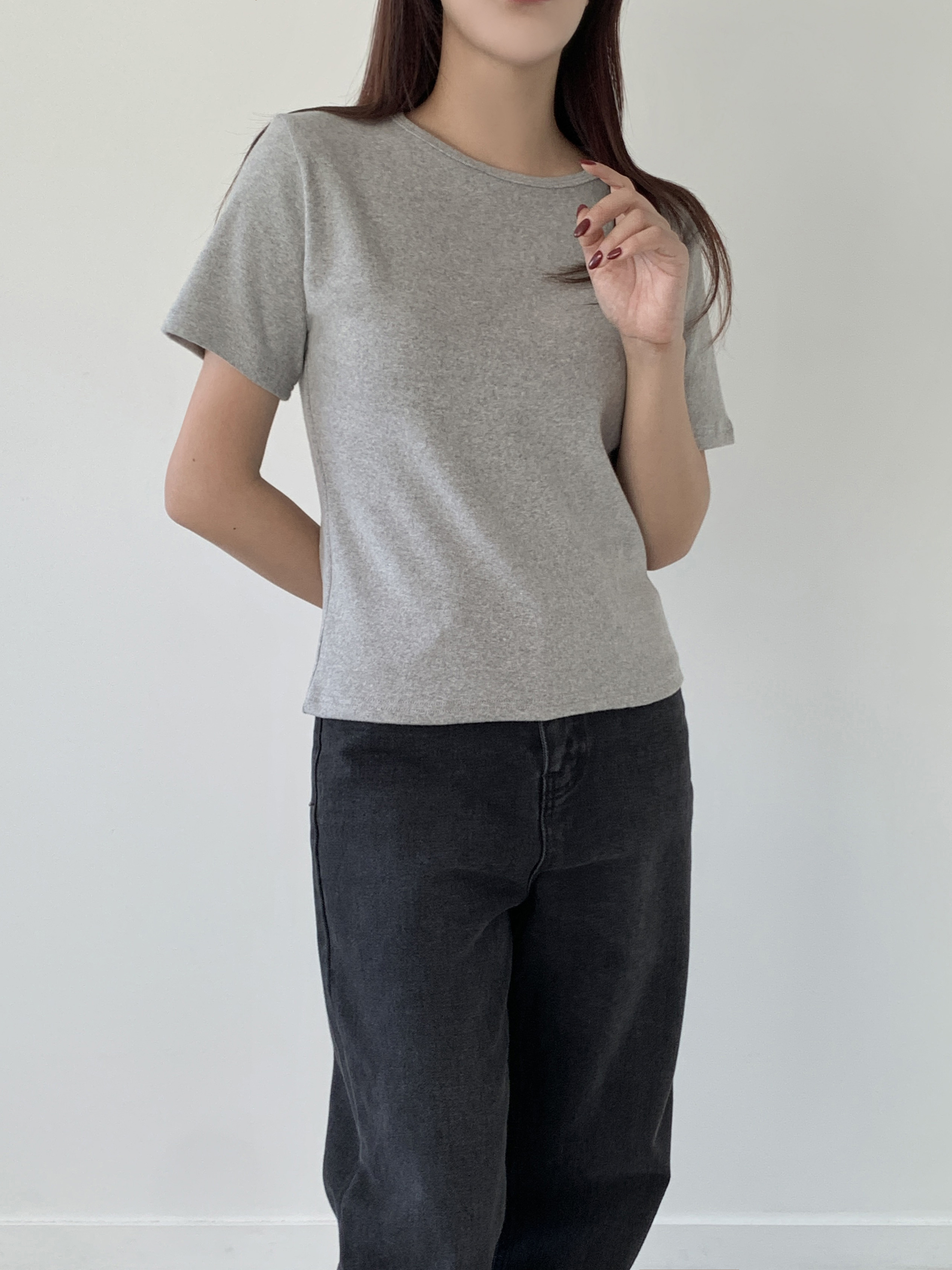 ピーチ起毛クロップド半袖Tシャツ | 詳細画像11