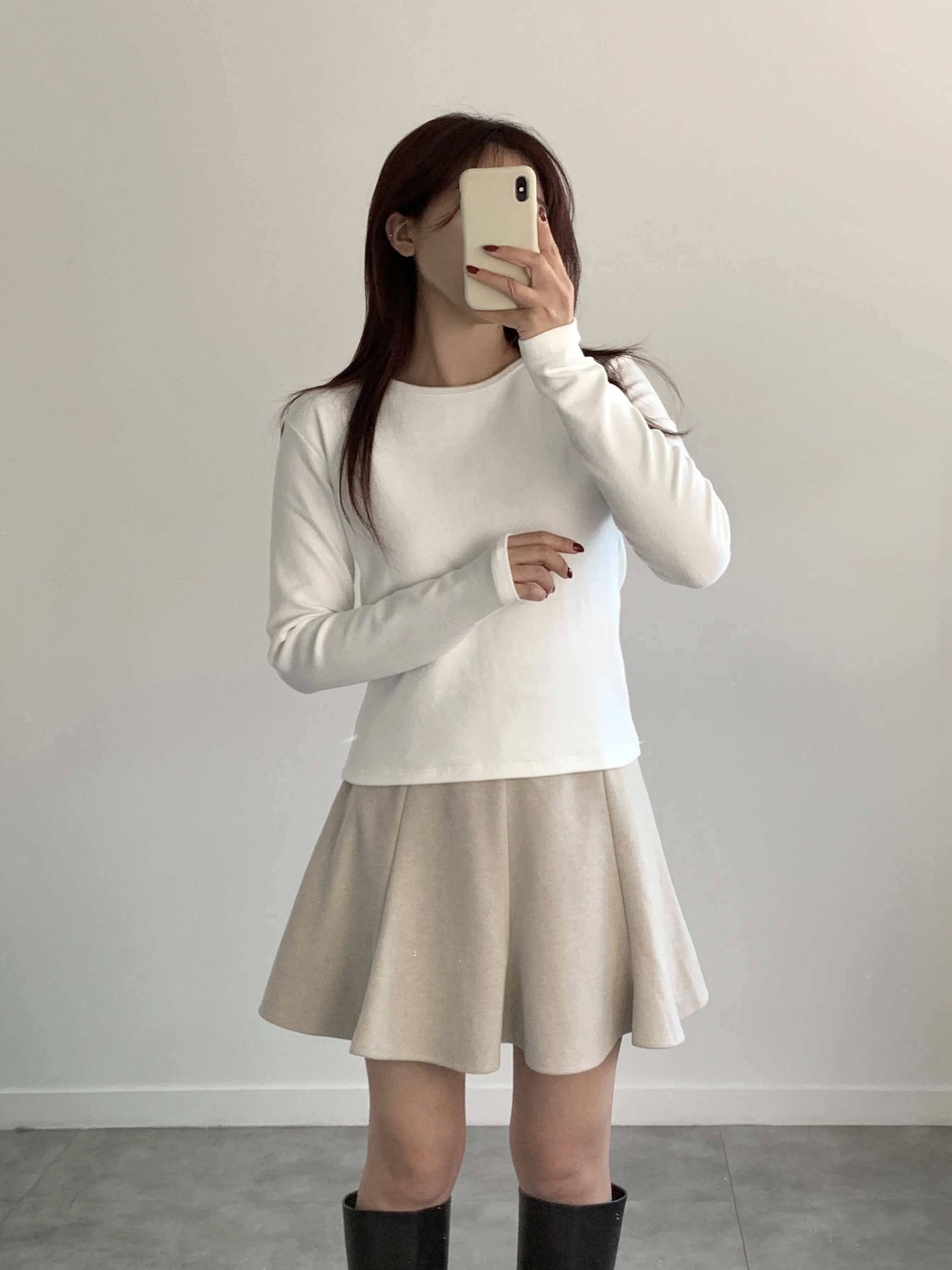 ピーチ起毛クロップド長袖Tシャツ | 詳細画像1