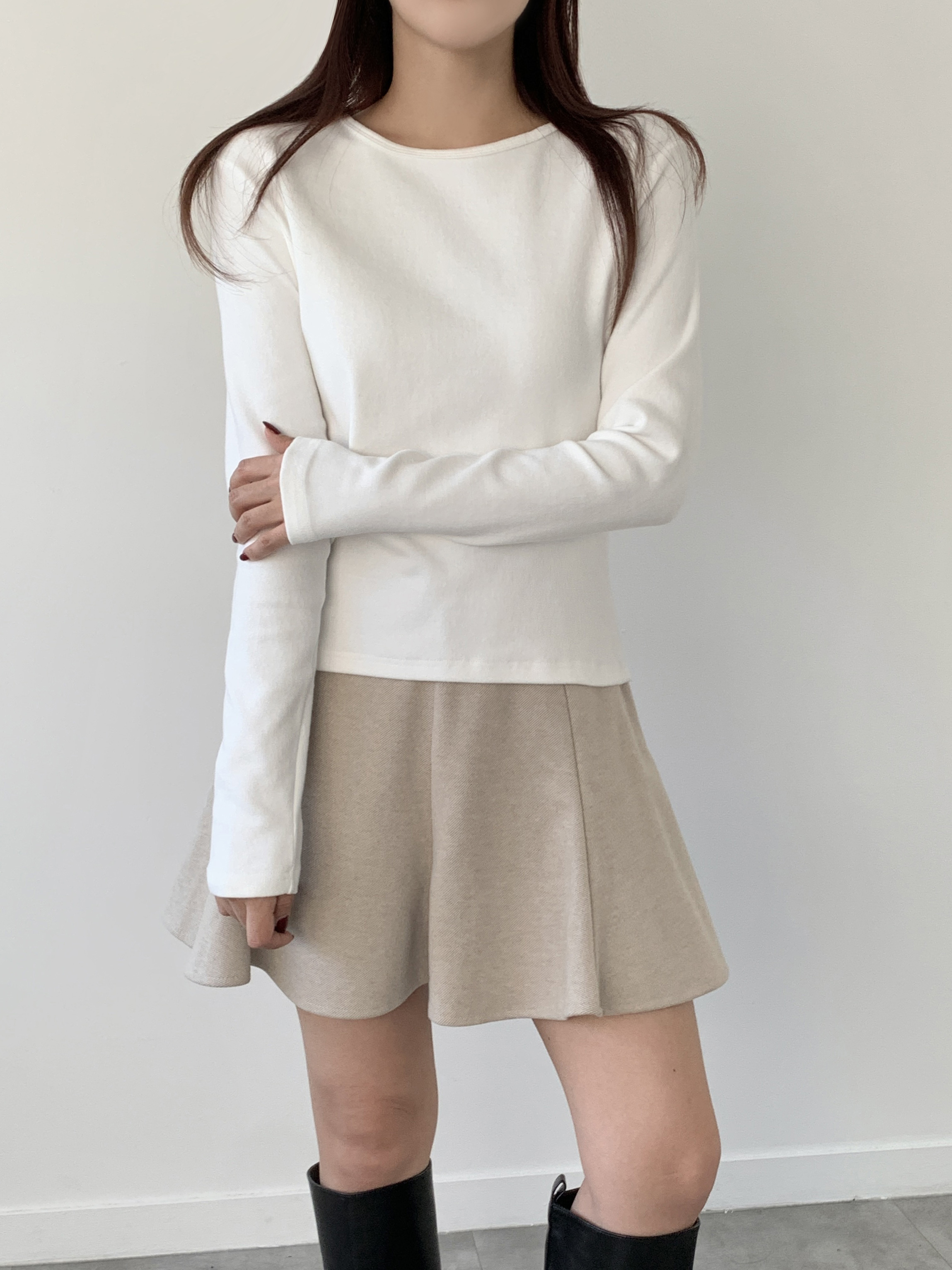 ピーチ起毛クロップド長袖Tシャツ | 詳細画像13