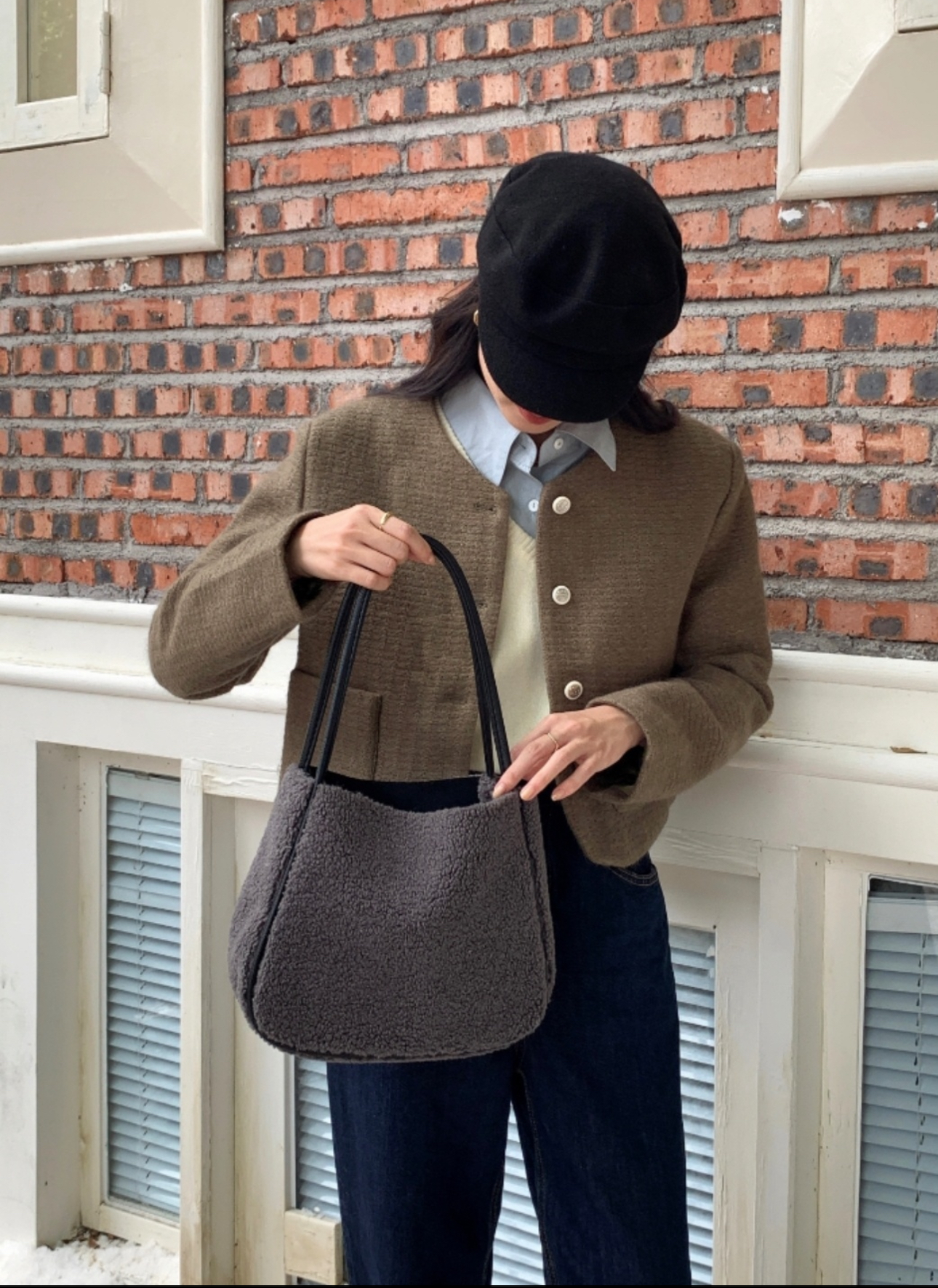 リバーシブルムートン調トートバッグ | 詳細画像2