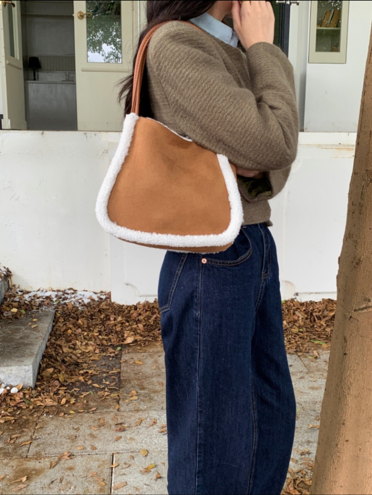 リバーシブルムートン調トートバッグ | 詳細画像3