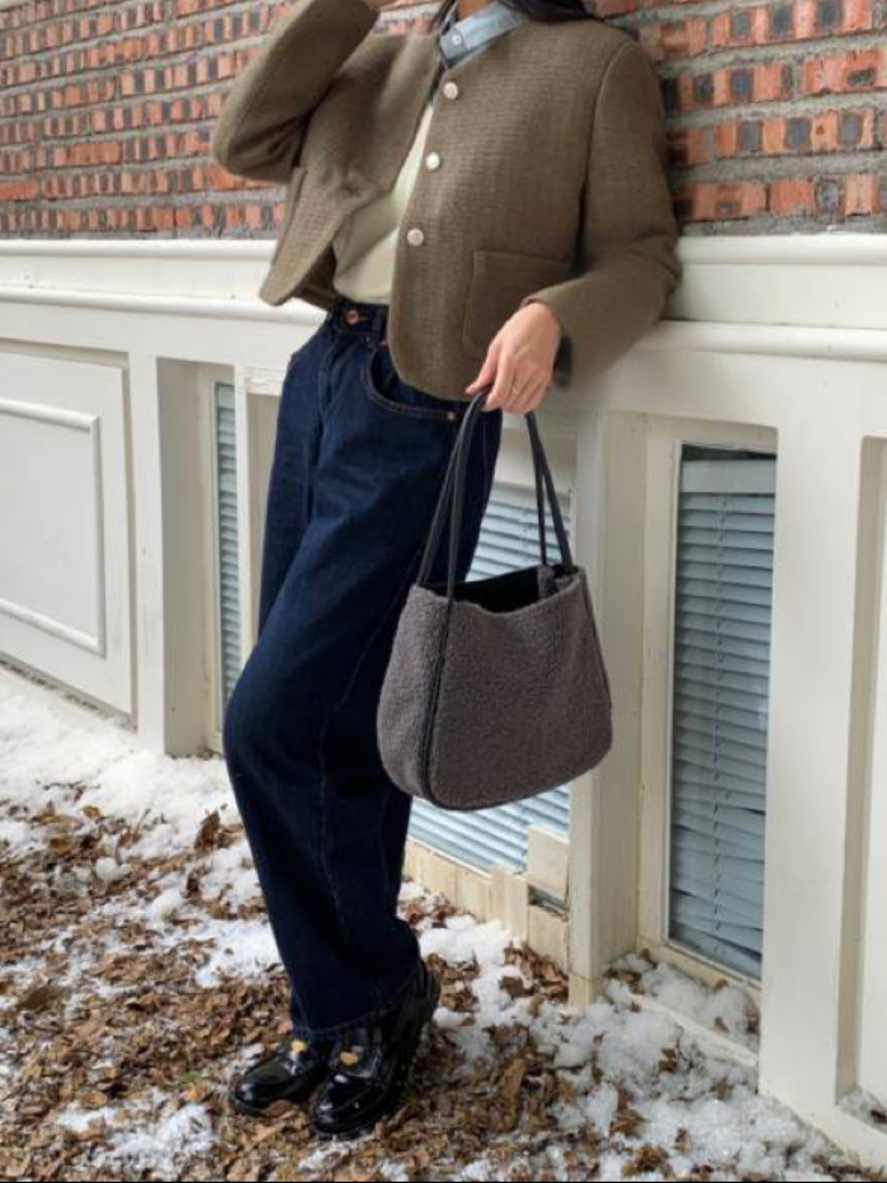 リバーシブルムートン調トートバッグ | 詳細画像8