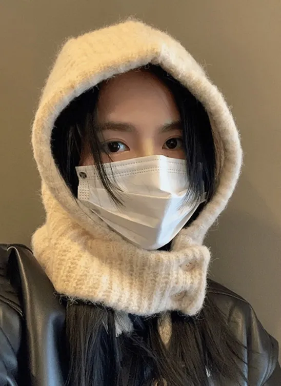 ウール混ツーボタンニットバラクラバ | 詳細画像1