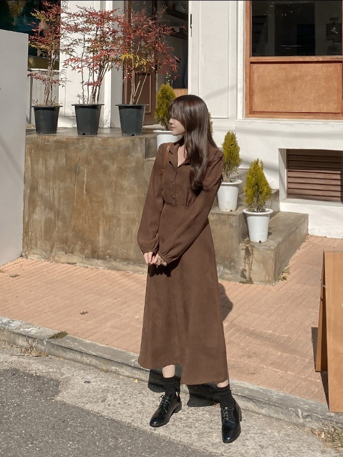 ピーチ起毛リボンハーフボタンシャツワンピース | 詳細画像12