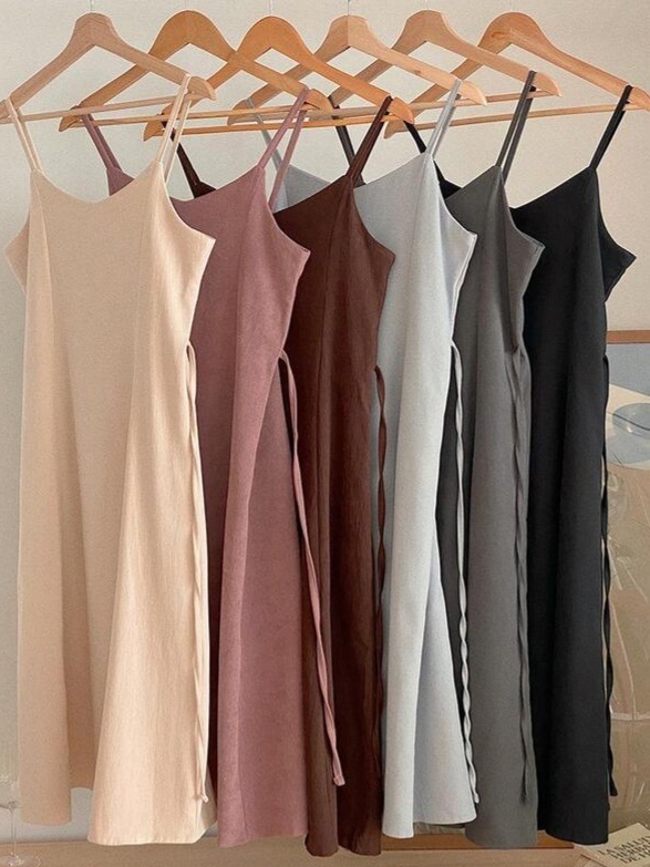 ピーチ起毛リボンVネックキャミワンピース | 詳細画像2