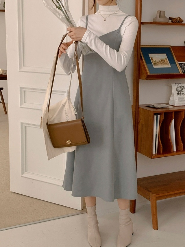 ピーチ起毛リボンVネックキャミワンピース | 詳細画像4