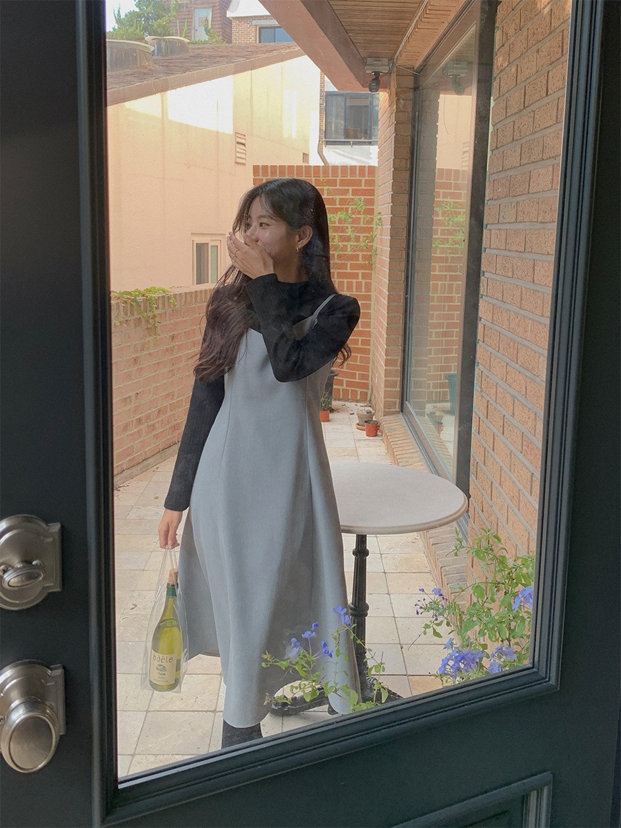 ピーチ起毛リボンVネックキャミワンピース | 詳細画像8