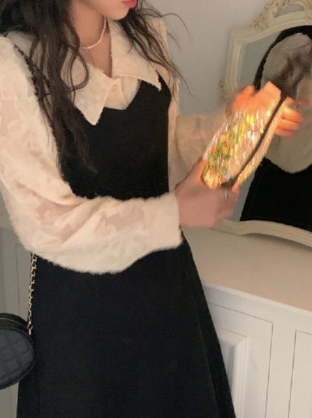 ピーチ起毛リボンVネックキャミワンピース | 詳細画像11