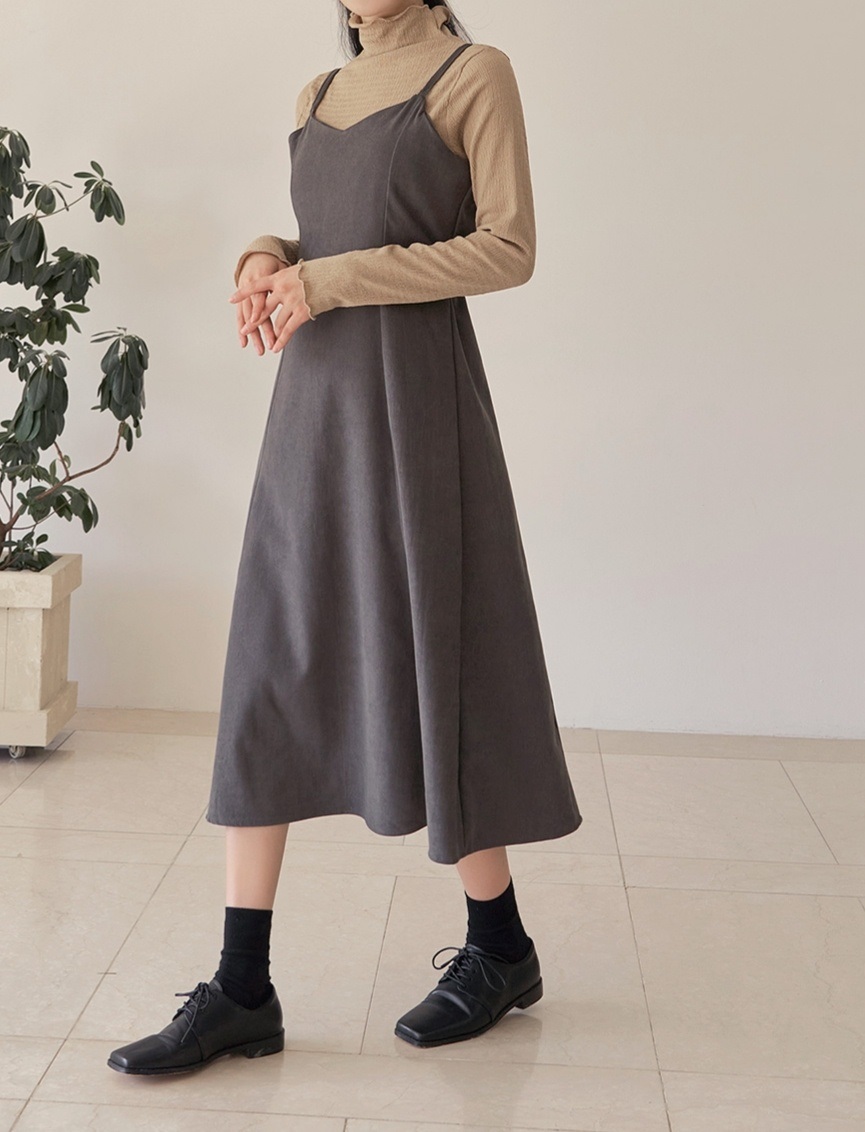 ピーチ起毛リボンVネックキャミワンピース | 詳細画像14