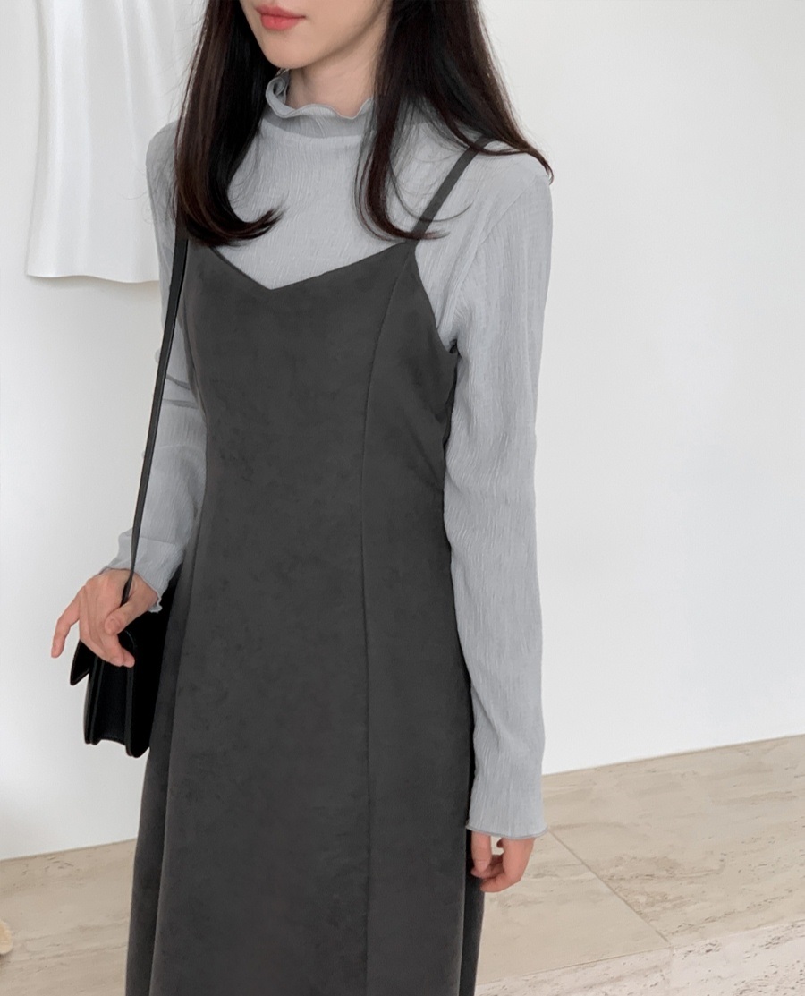 ピーチ起毛リボンVネックキャミワンピース | 詳細画像15