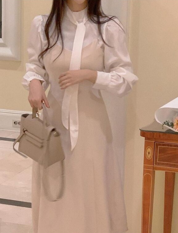 ピーチ起毛リボンVネックキャミワンピース | 詳細画像18