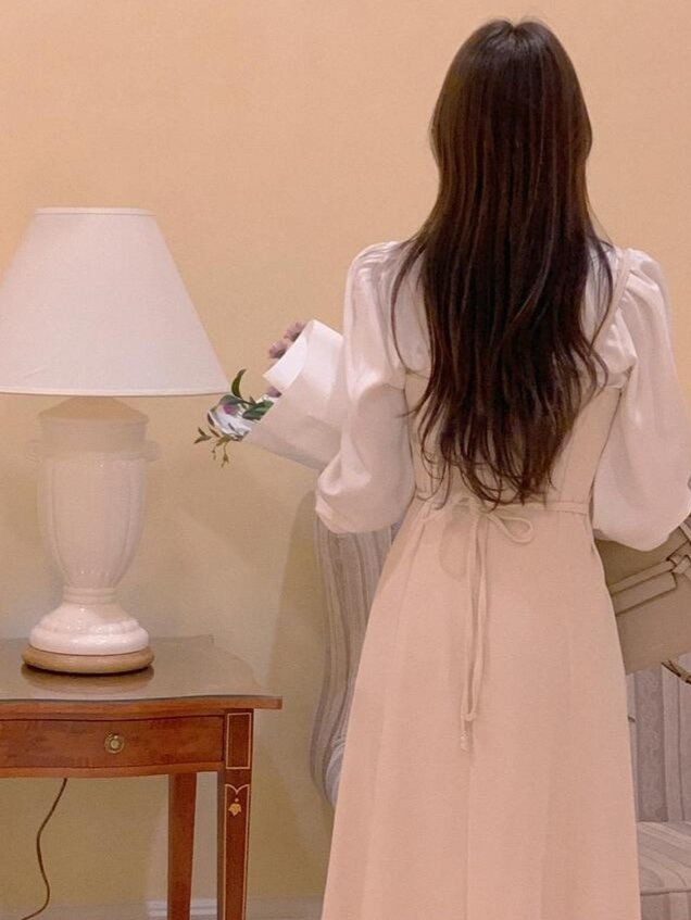 ピーチ起毛リボンVネックキャミワンピース | 詳細画像19