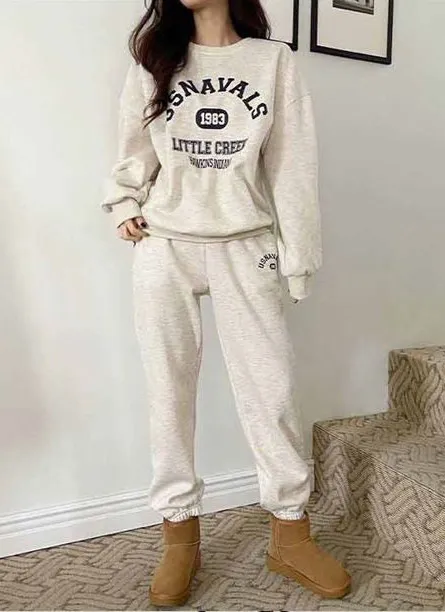 裏起毛USNAVALSスウェット&ドロストジョガーパンツSET | 詳細画像1