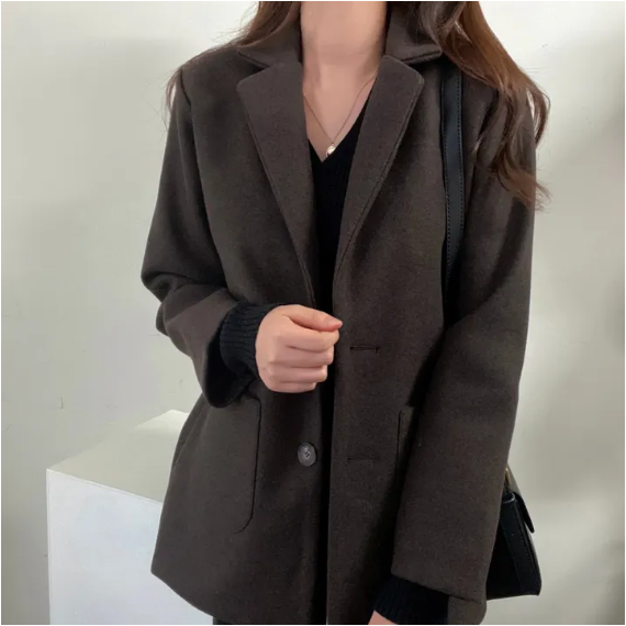 キルティング裏地ウール混ミドルジャケット | 詳細画像7