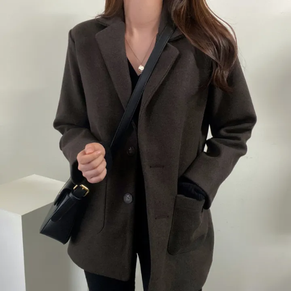 キルティング裏地ウール混ミドルジャケット | 詳細画像9