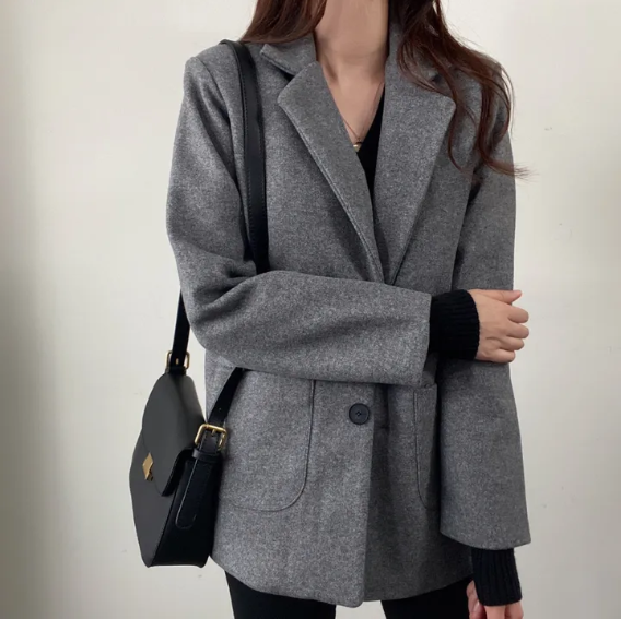 キルティング裏地ウール混ミドルジャケット | 詳細画像12