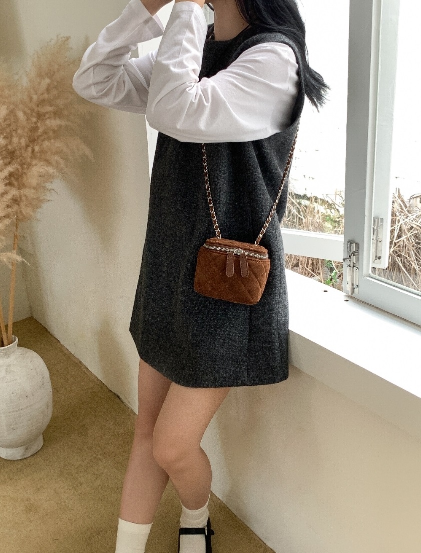 スエード調キルティングバニティショルダーバッグ | 詳細画像3