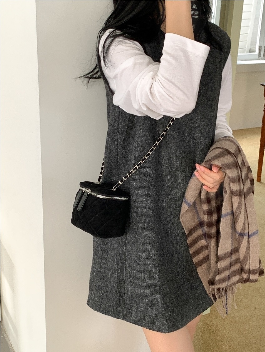 スエード調キルティングバニティショルダーバッグ | 詳細画像8