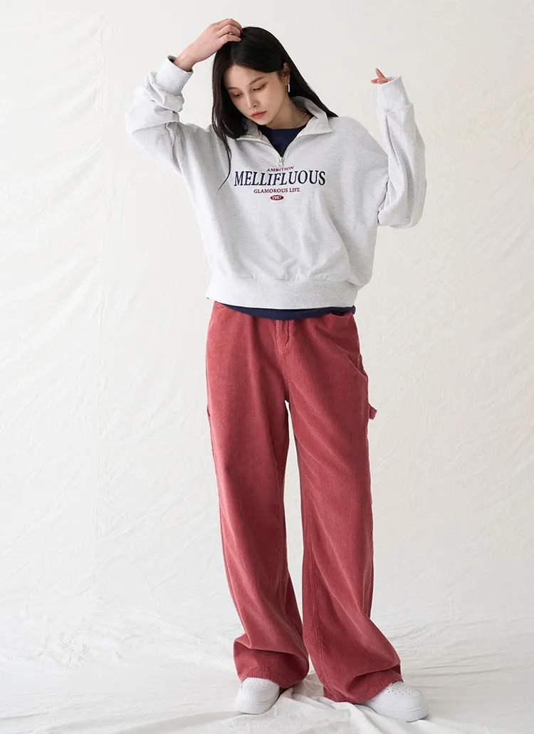 2WAY刺繍ハーフジップスウェット | pippin | 詳細画像1