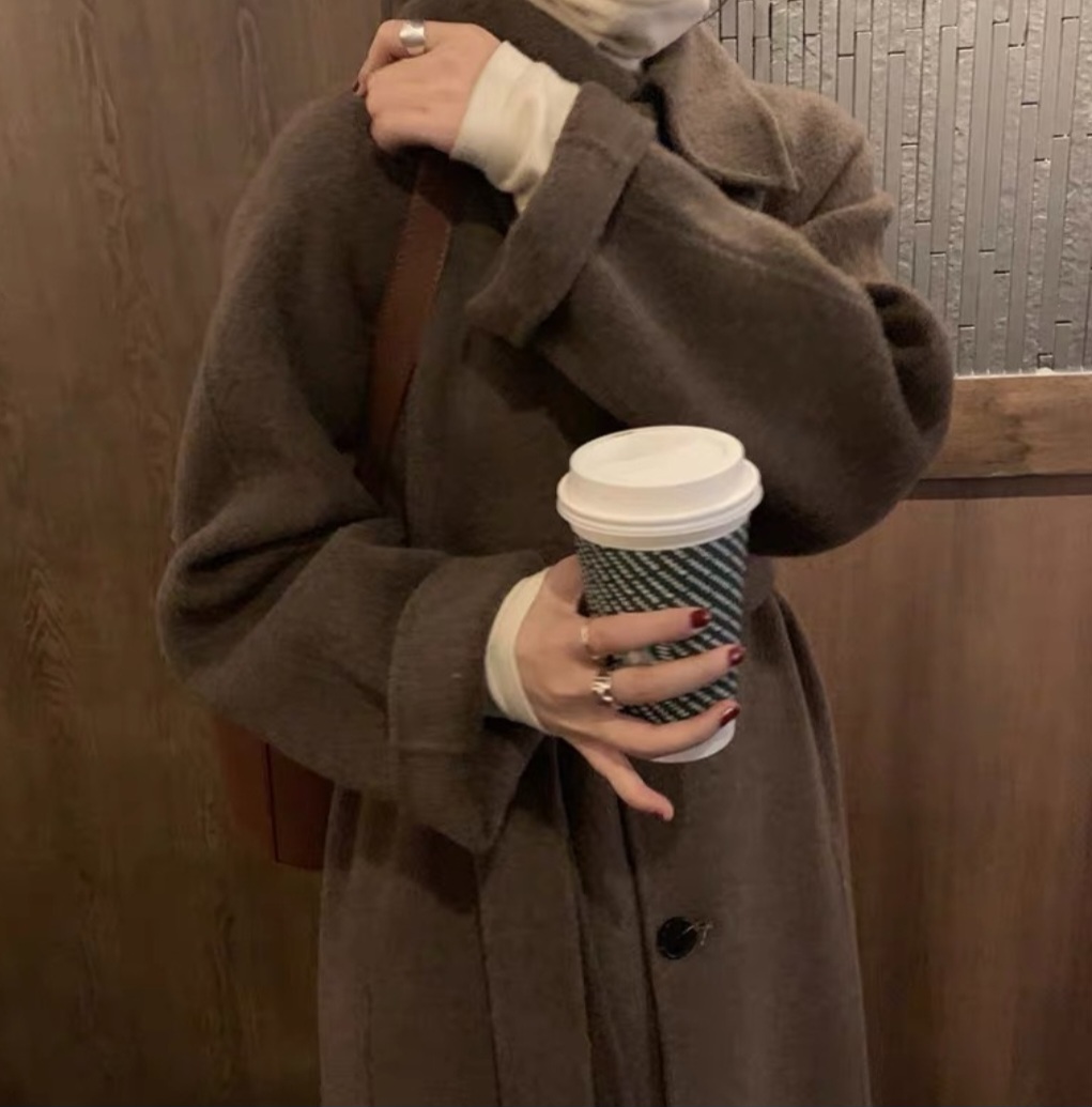 ストラップ付ウールラグランロングコート | 詳細画像10