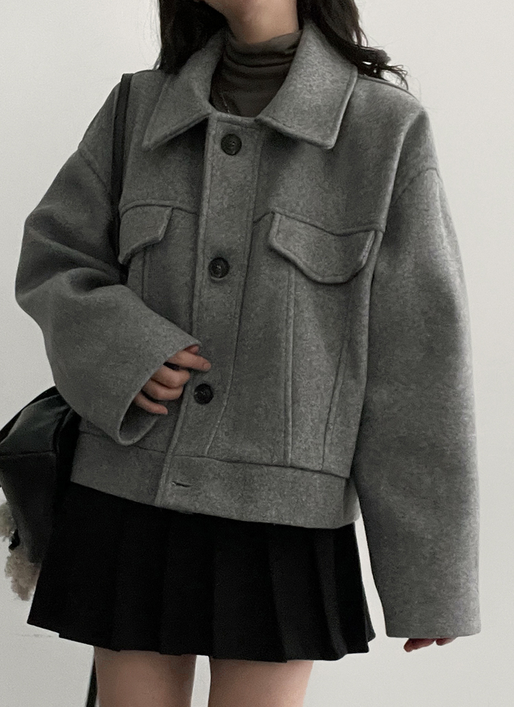 ウール混フラップダブルラインジャケット | レディースファッション