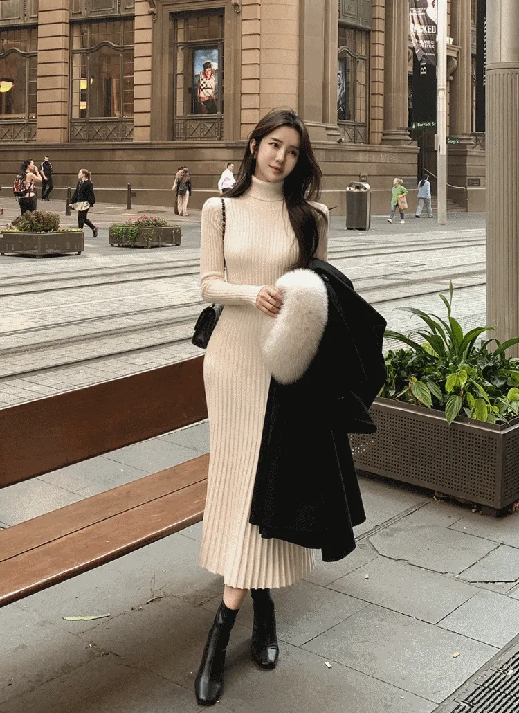 タートルネックニットロングワンピース | lovesomeone | 詳細画像1