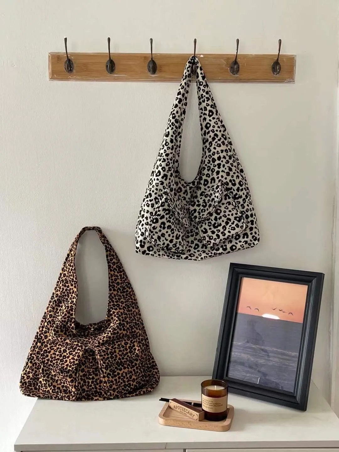 フラップポケットレオパードトートバッグ | 詳細画像1