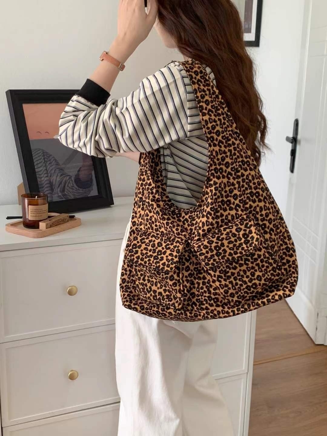 フラップポケットレオパードトートバッグ | 詳細画像9