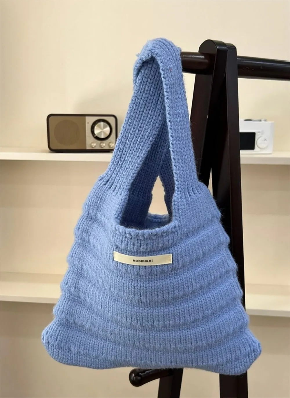 モヘア混ロゴラベルニットトートバッグ | 詳細画像1