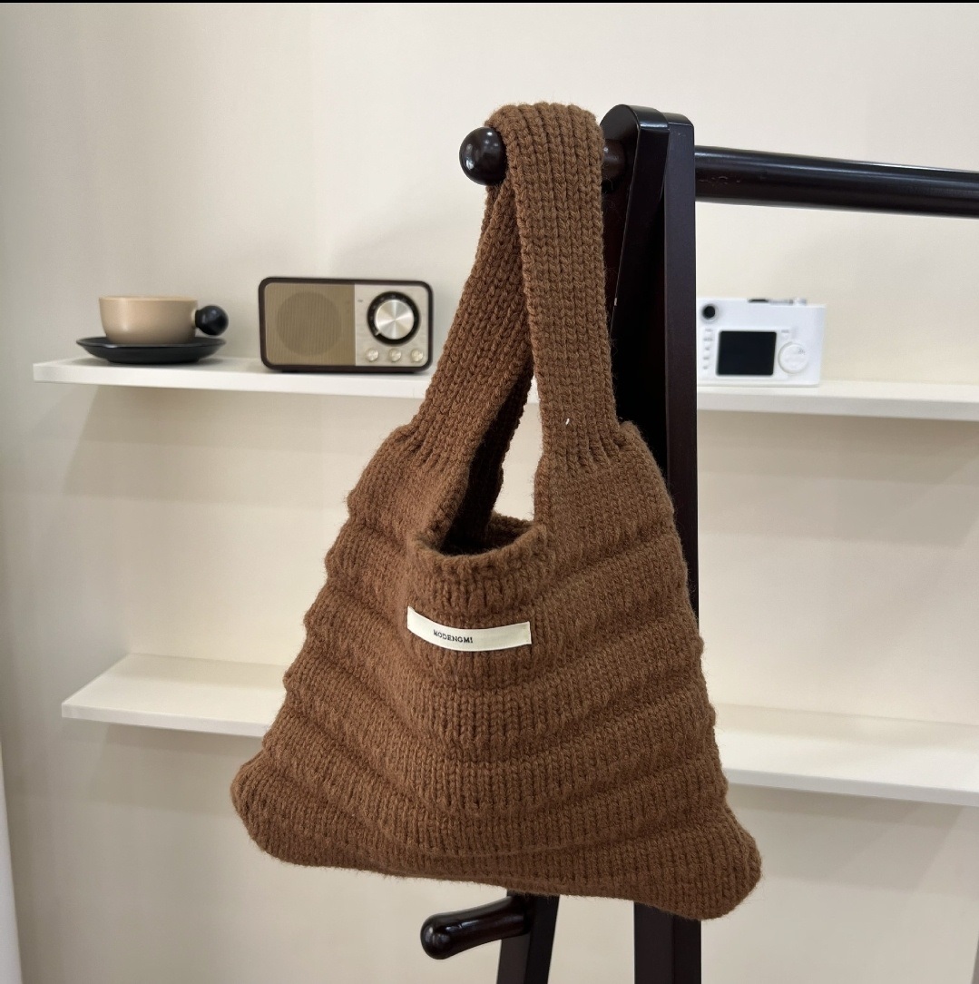 モヘア混ロゴラベルニットトートバッグ | 詳細画像6