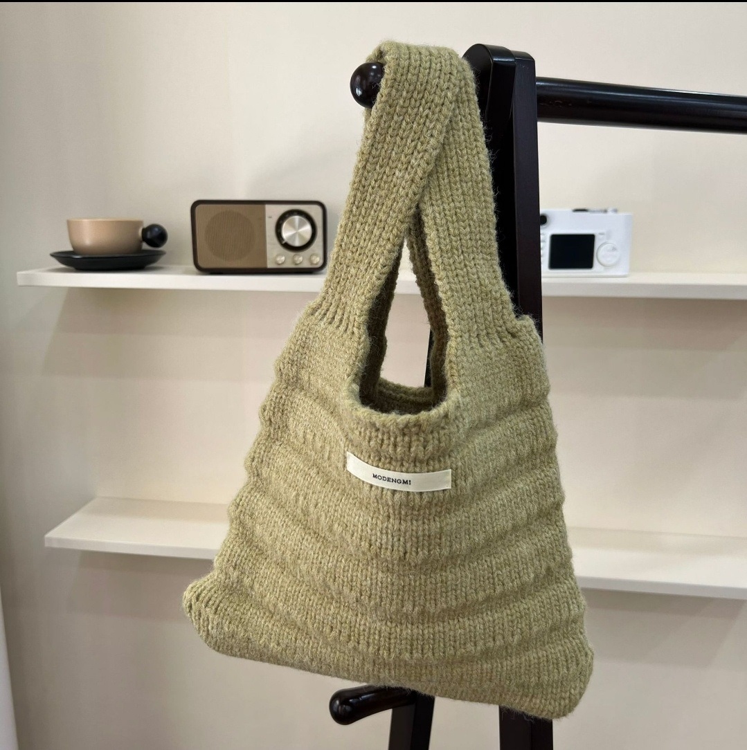 モヘア混ロゴラベルニットトートバッグ | 詳細画像7