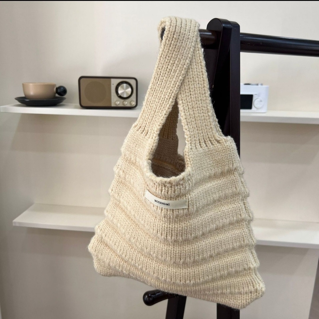 モヘア混ロゴラベルニットトートバッグ | 詳細画像9