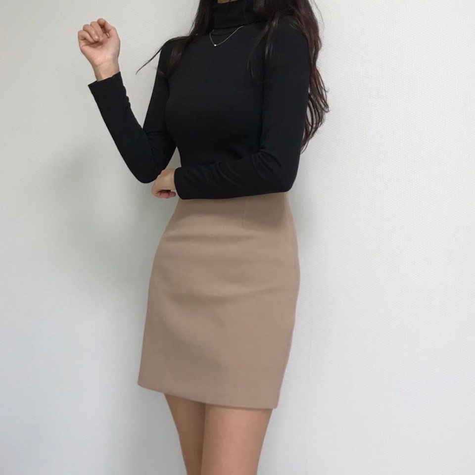 裏起毛スリムハイネックTシャツ | 詳細画像2