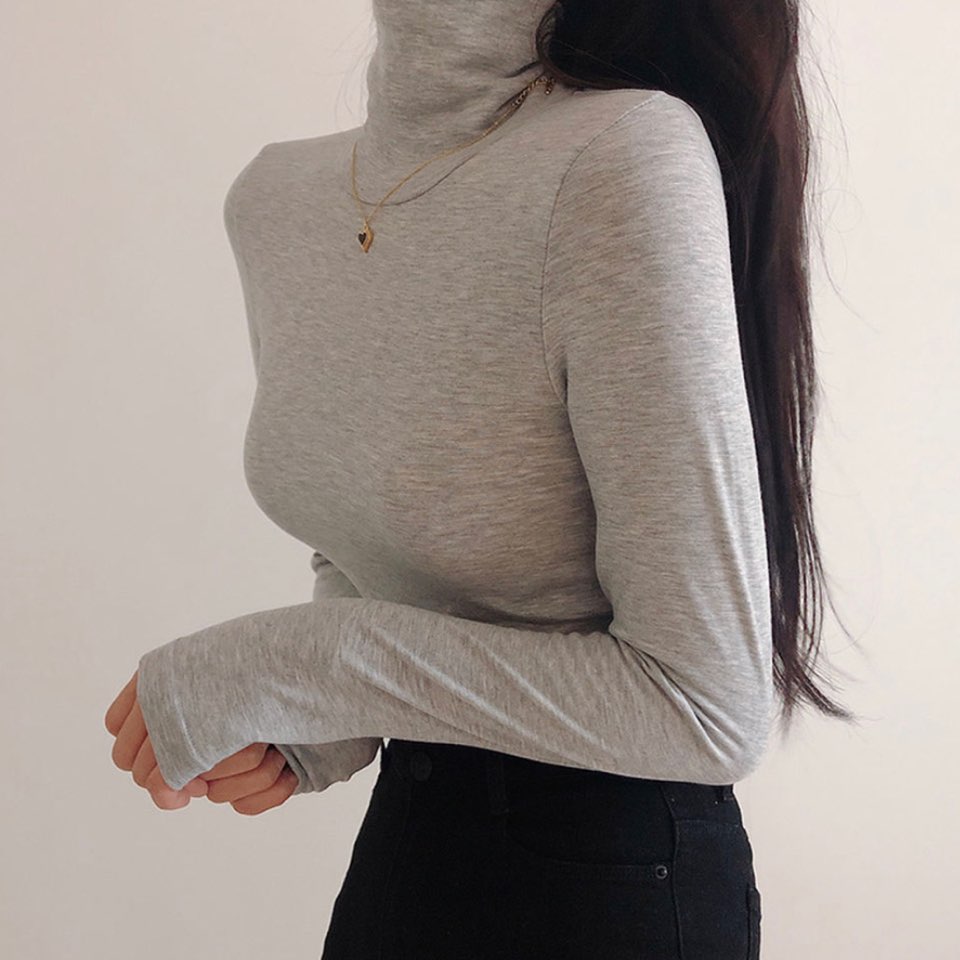 裏起毛スリムハイネックTシャツ | 詳細画像4