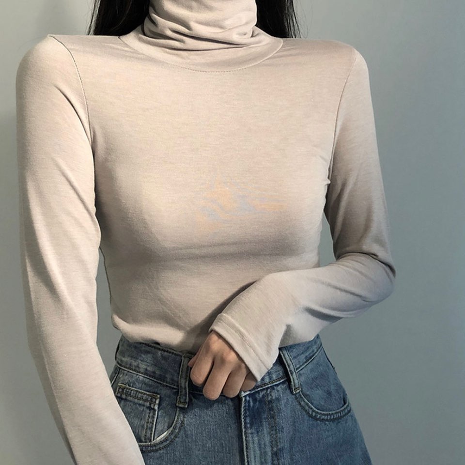 裏起毛スリムハイネックTシャツ | 詳細画像5