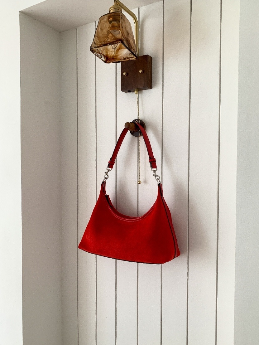 レザー調ハンドルエコスエード台形バッグ | 詳細画像13