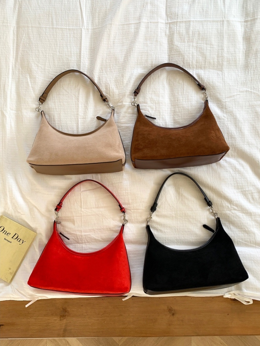 レザー調ハンドルエコスエード台形バッグ | 詳細画像14