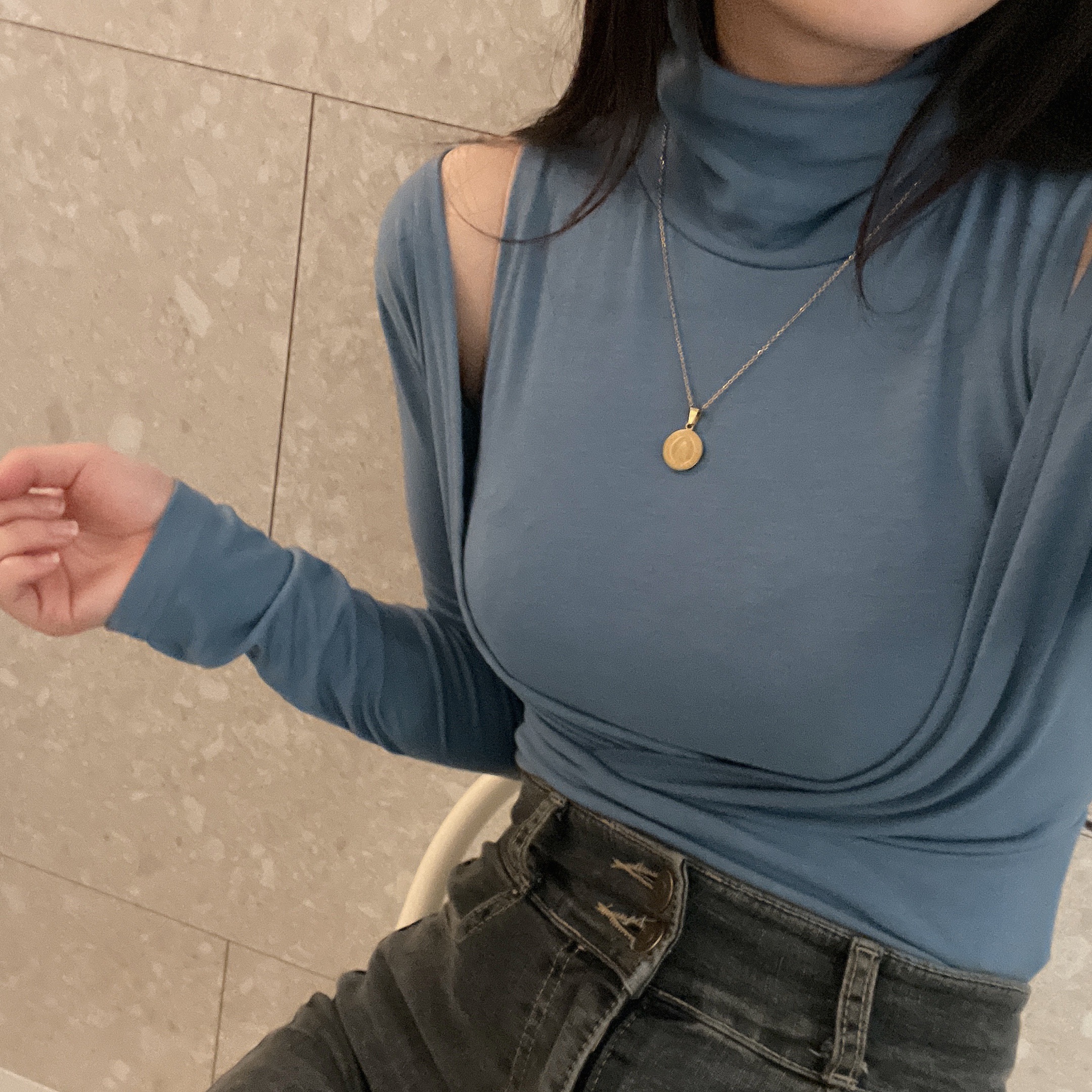 2WAYハイネックカシュクールTシャツ | 詳細画像4