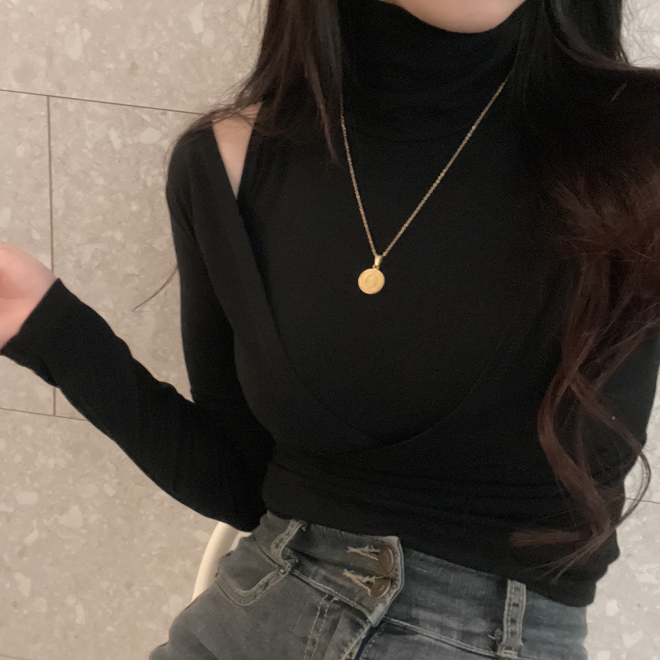 2WAYハイネックカシュクールTシャツ | 詳細画像5
