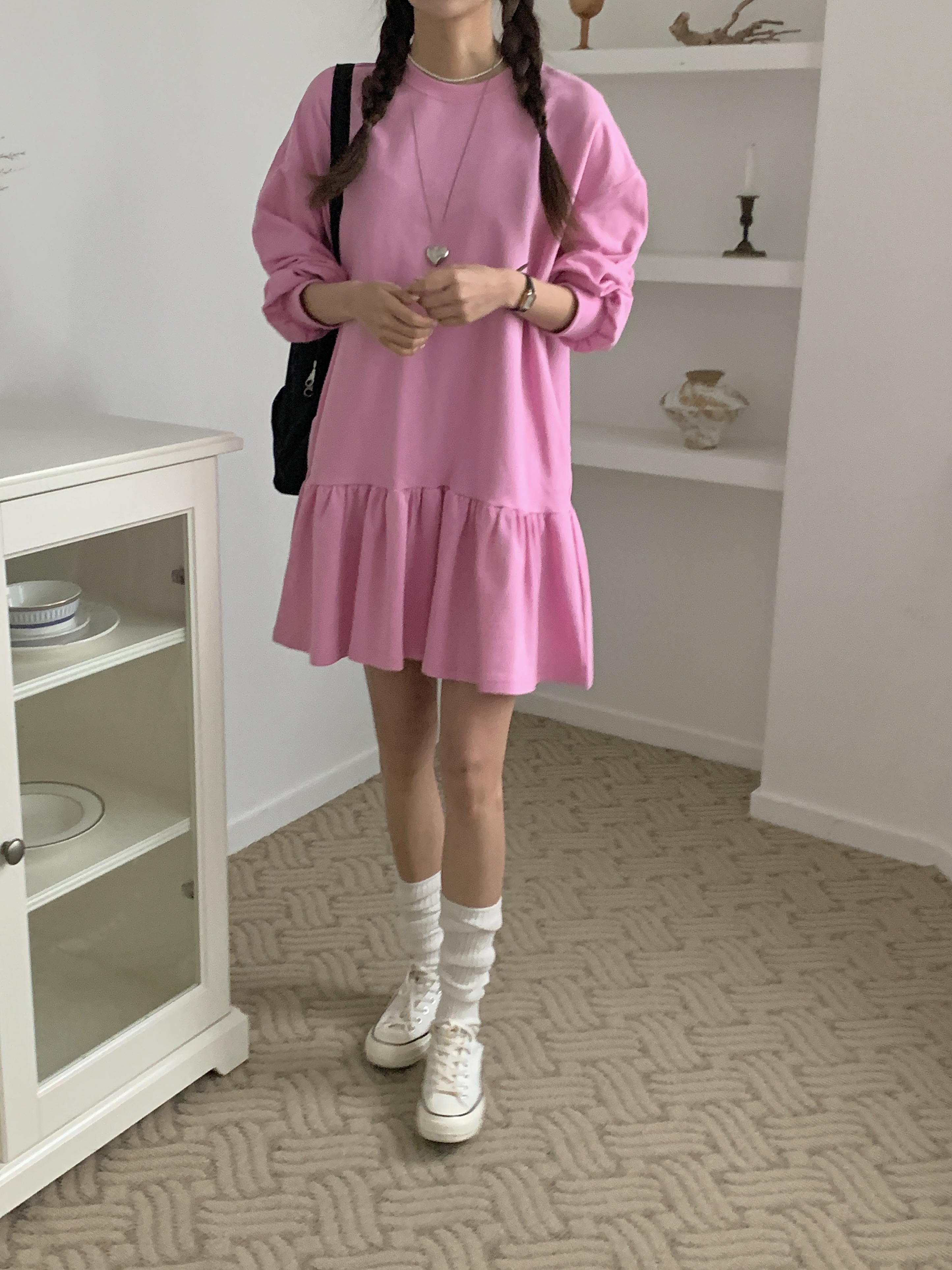 両起毛フレアヘムスウェットミニワンピース | 詳細画像12