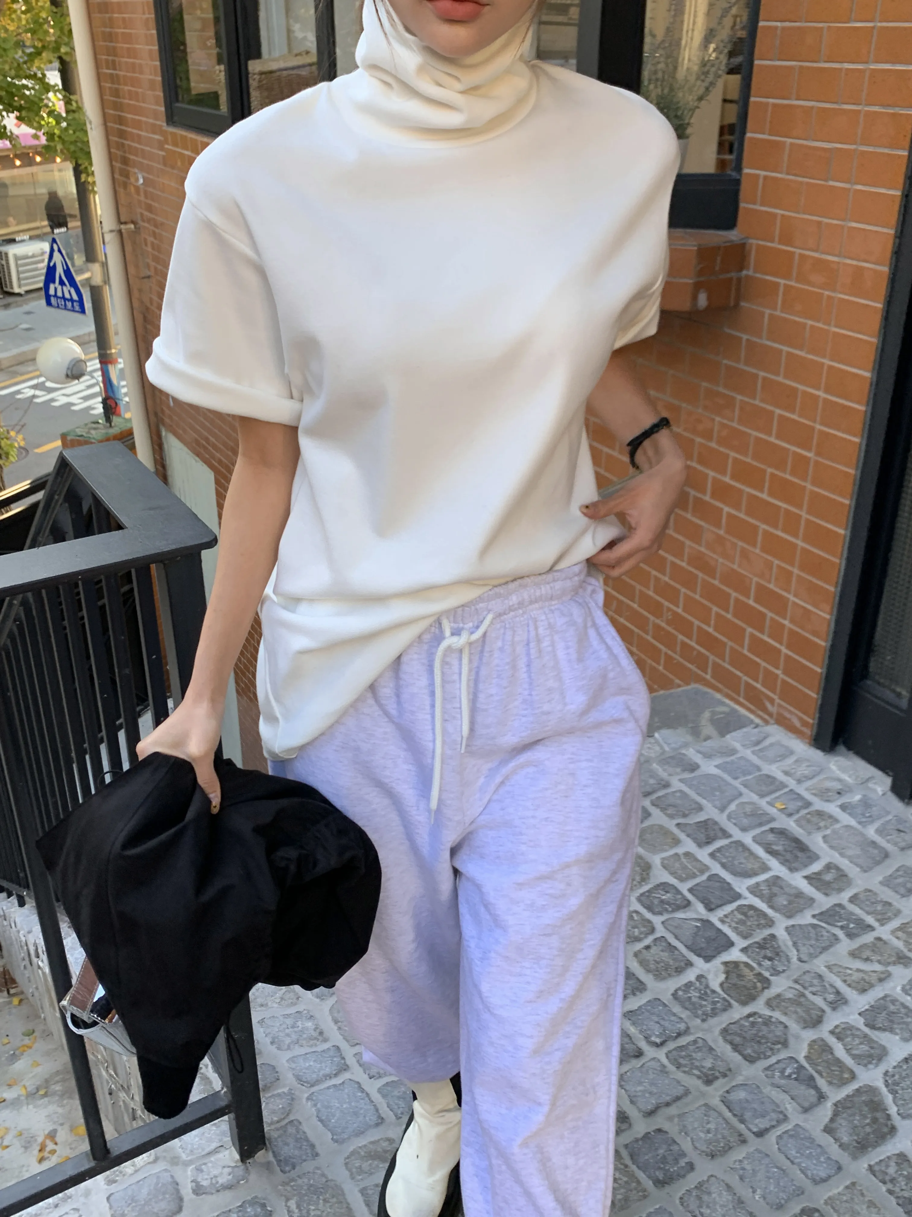 ハイネックルーズ半袖Tシャツ | 詳細画像1