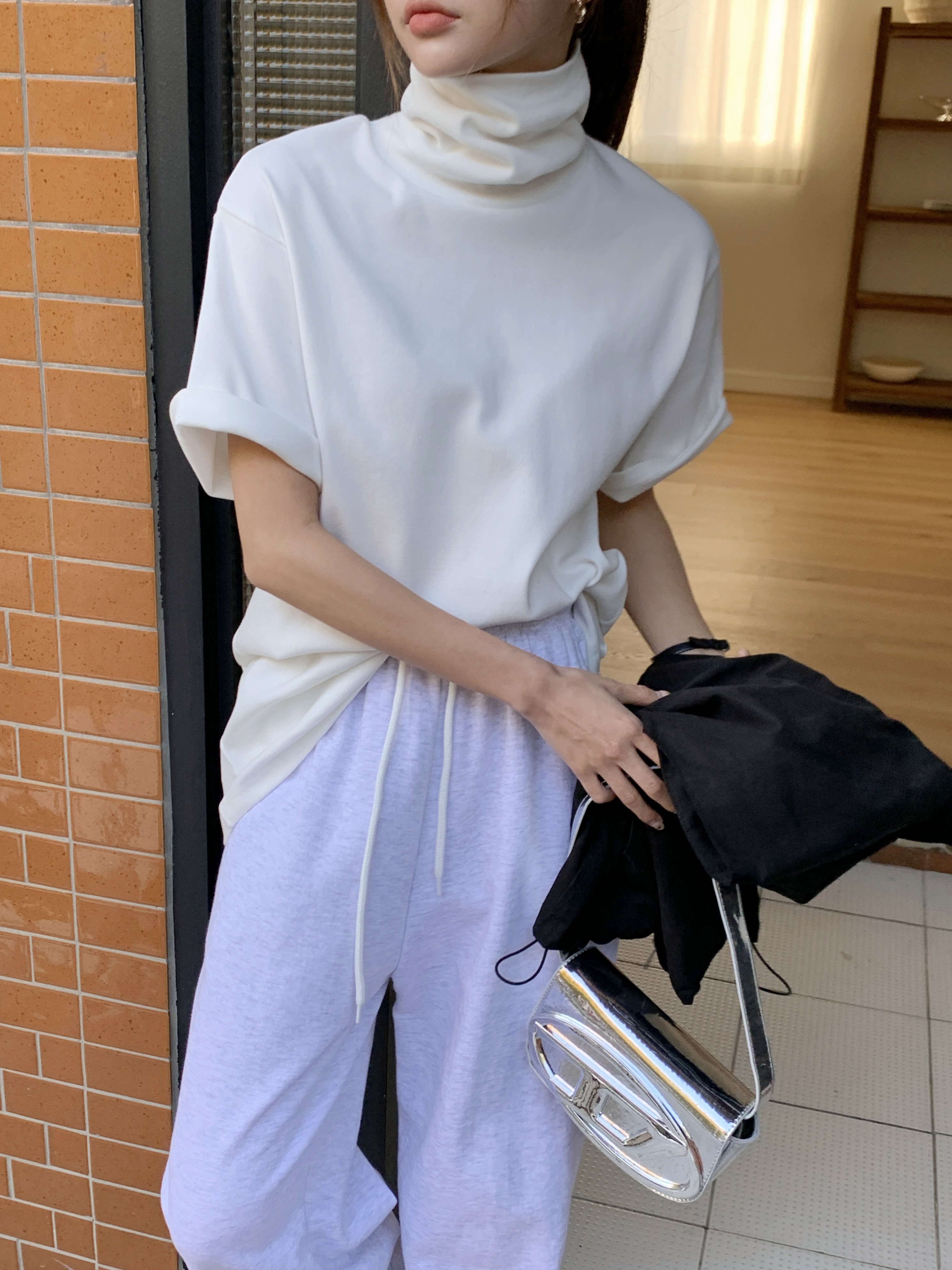 ハイネックルーズ半袖Tシャツ | 詳細画像15