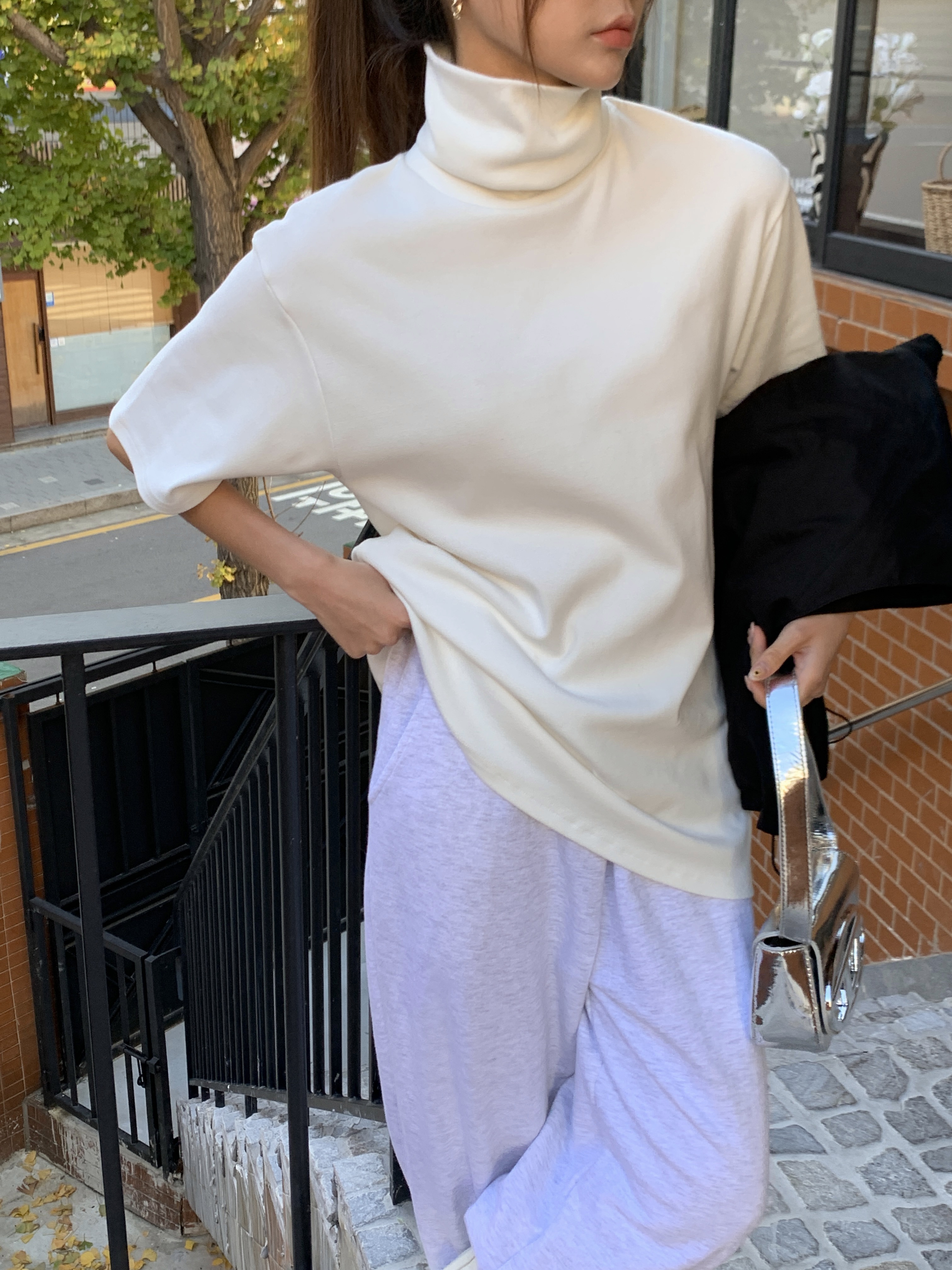 ハイネックルーズ半袖Tシャツ | 詳細画像2