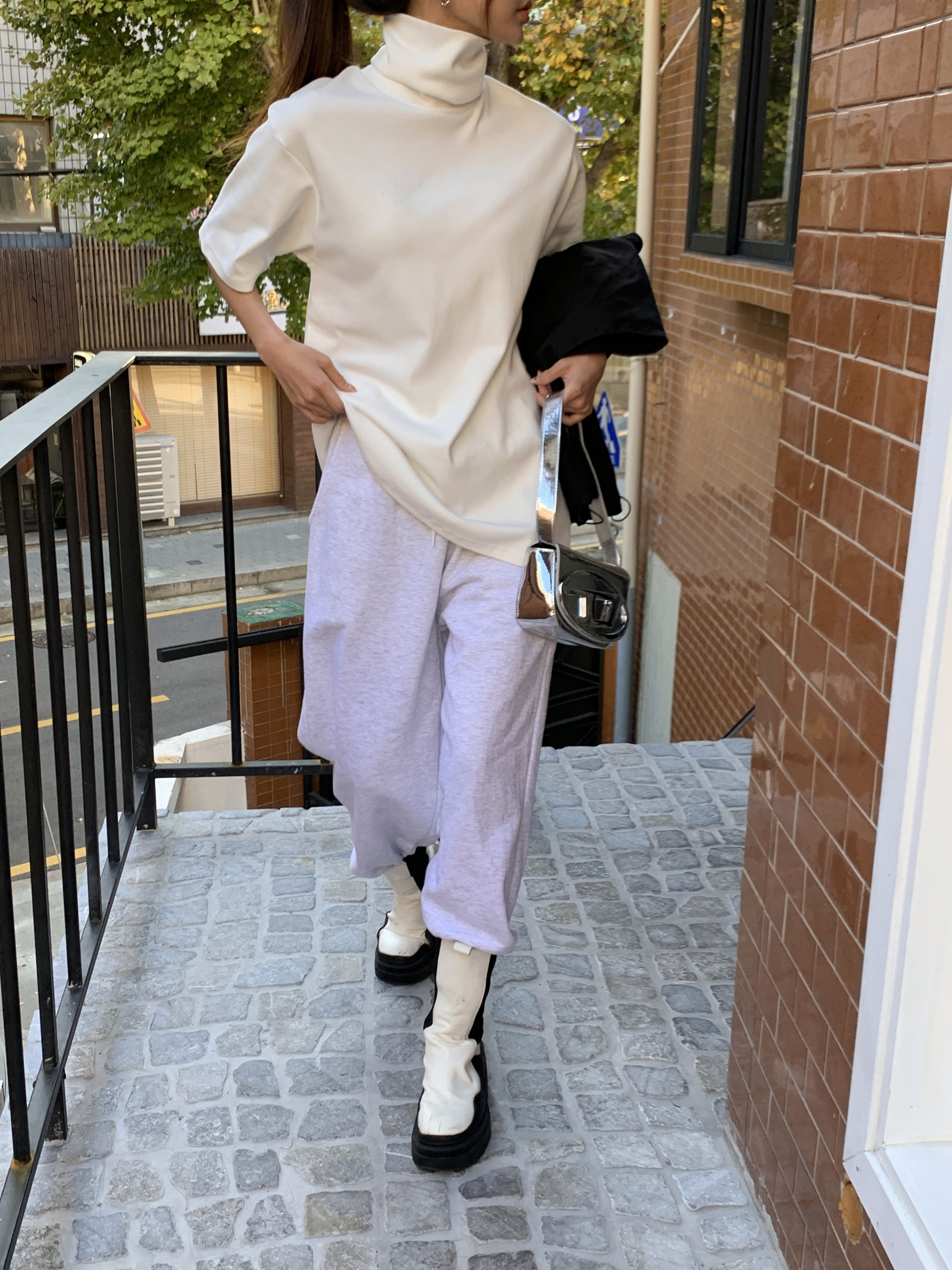 ハイネックルーズ半袖Tシャツ | 詳細画像9